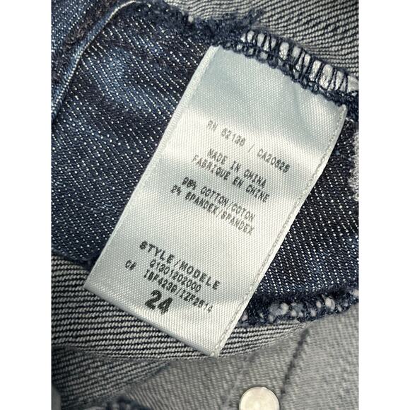 Guess Foxy Embellished Stretch Flared Jeans 24 Denim‎ Gem Jewels Whiskered Studs - Picture 3 of 13